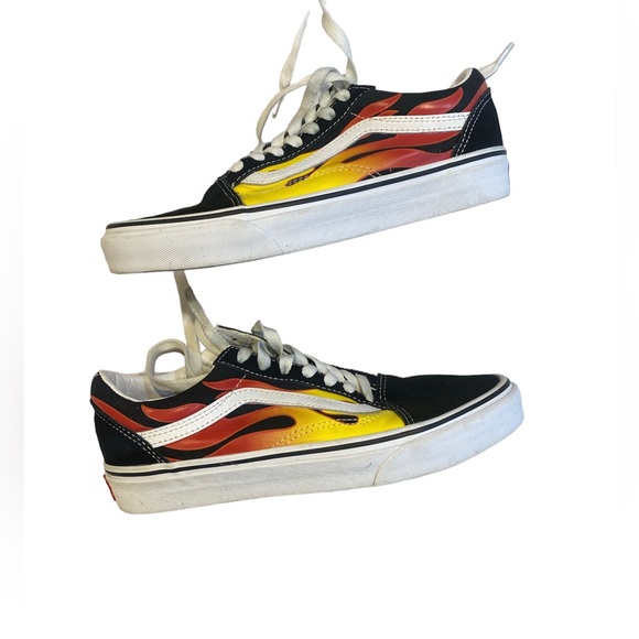 VANS Old Skool Classic Flame Skateboard Sneakers 500714 low Top Men 6 Women 7.5 - Picture 2 of 8